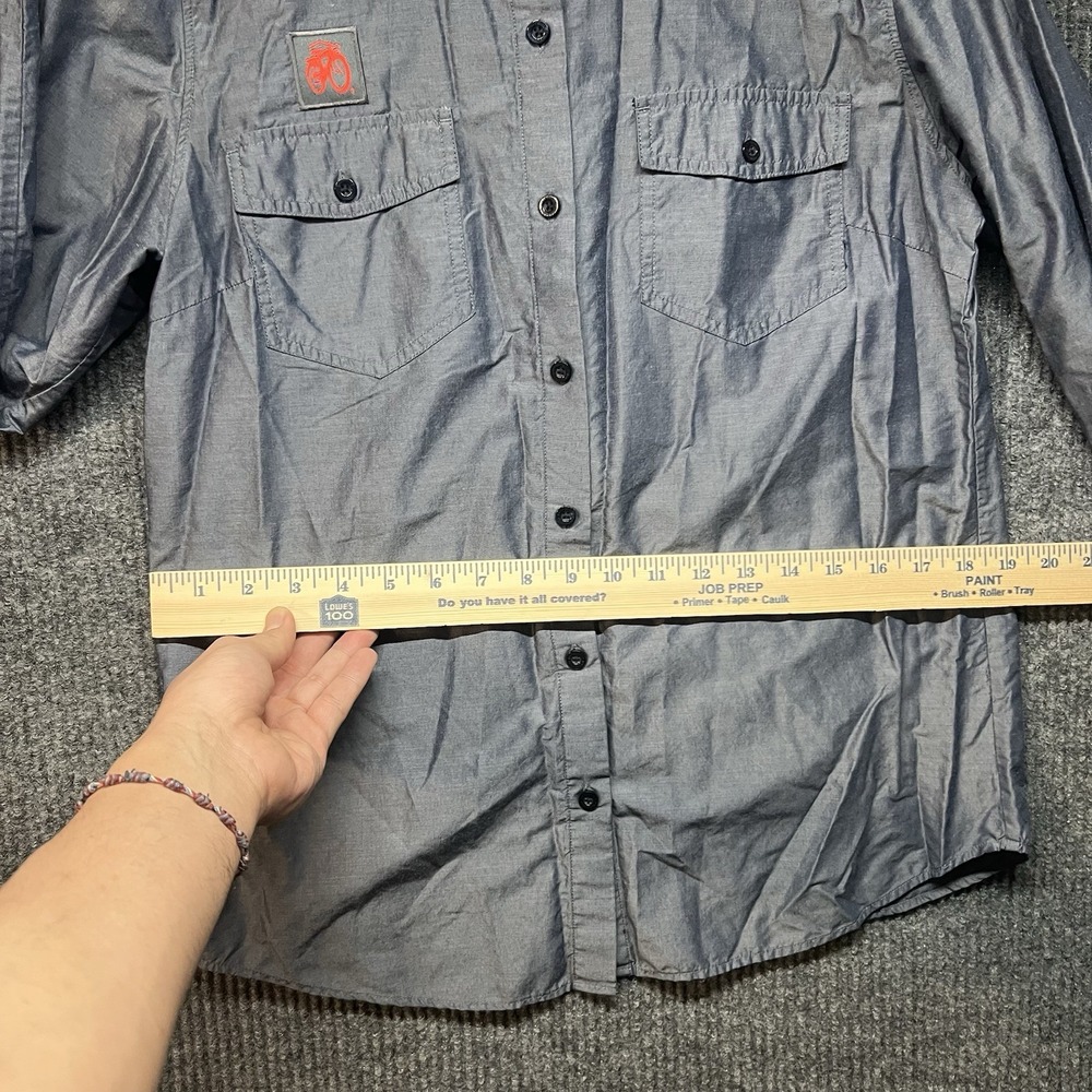 Patagonia Women's Long Sleeved Overcast Button Up Shirt Satin Gray Size 12 Gorp - Picture 4 of 7